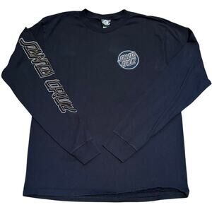 Santa Cruz Long Sleeve Black T-Shirt, Size Large